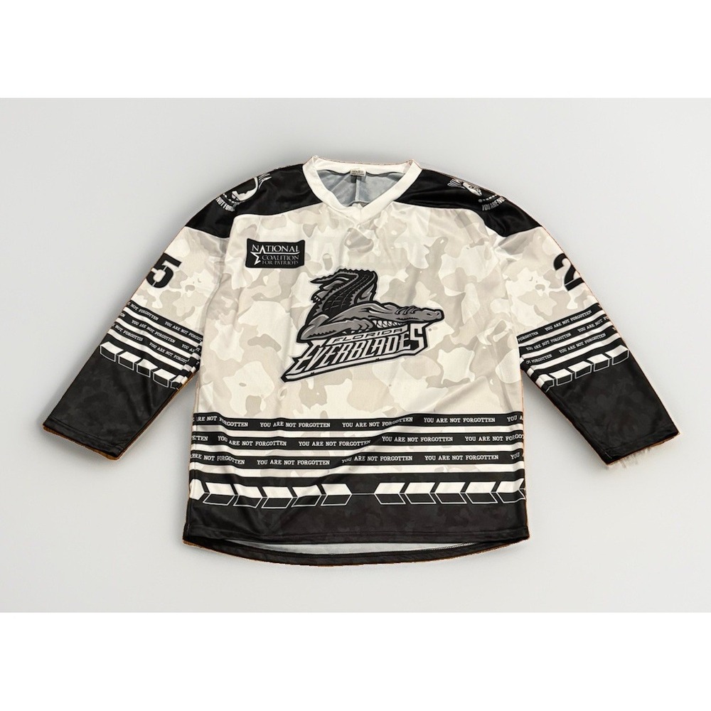 Florida Everblades Hockey Jersey XL Military Night Camo POW MIA 2025 NWOT Rare